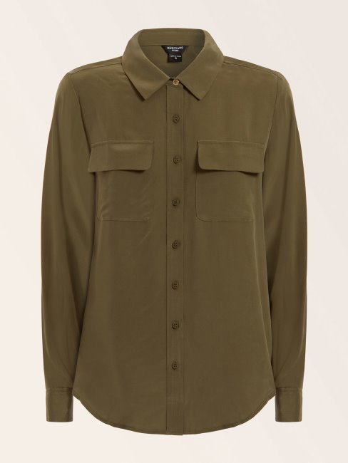 Guess Chemise Verte En Soie Marciano