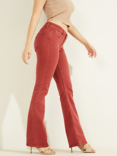Guess Pantalon Denim évasé Rouge