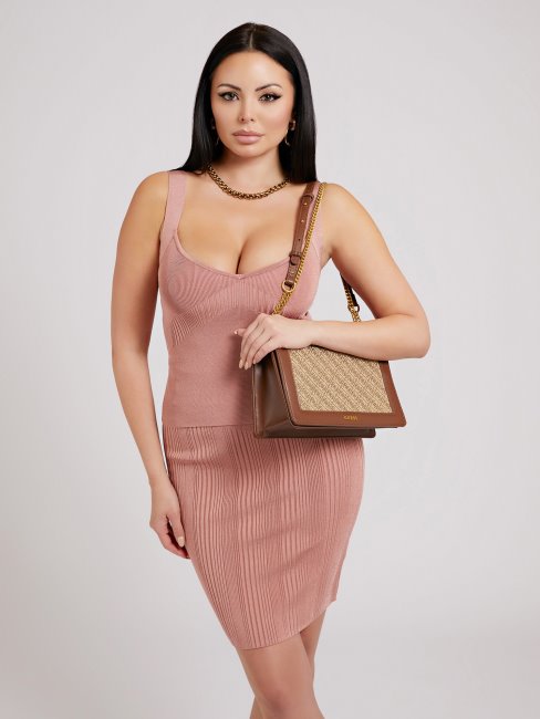 Sac Bandoulière Logo Brilla 4g Beige Guess