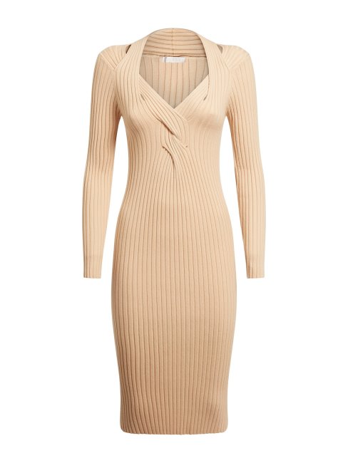 Robe Pull Beige à Détails Tissés Guess