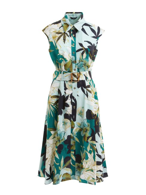 Marciano Robe Imprimée Sur L'ensemble Vert Multi Guess