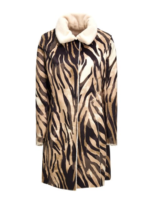 Guess Manteau En Fausse Fourrure Réversible Rouge Multi