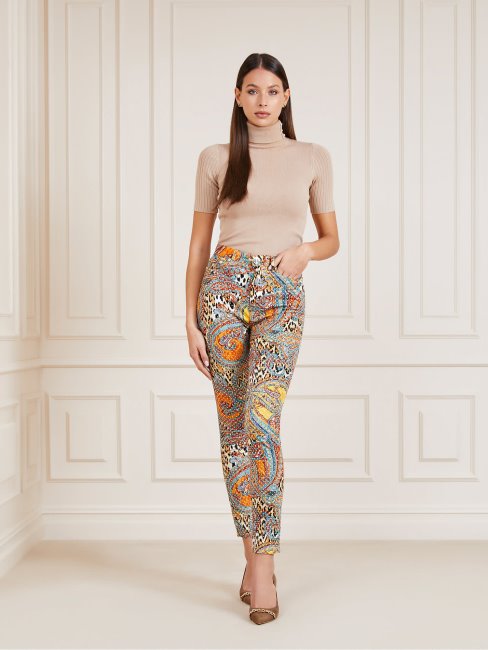 Guess Marciano Pantalon En Denim Coupe Skinny Motif Multicolore