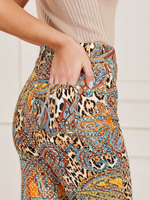 Guess Marciano Pantalon En Denim Coupe Skinny Motif Multicolore