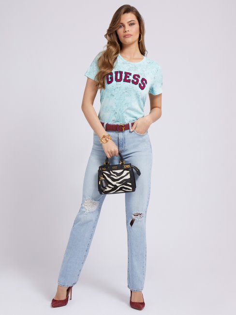 Pantalon Denim Droit Bleu Abrasions Guess