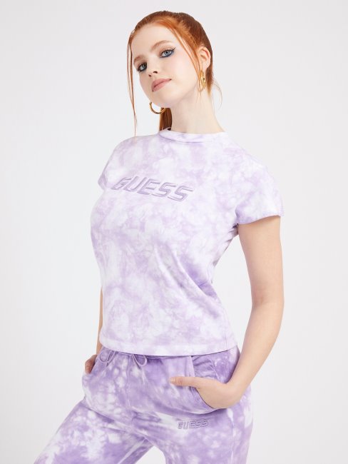 Tee Shirt Tie And Dye Violet Guess