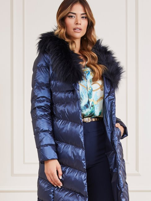 Guess Marciano Longue Doudoune Bleu