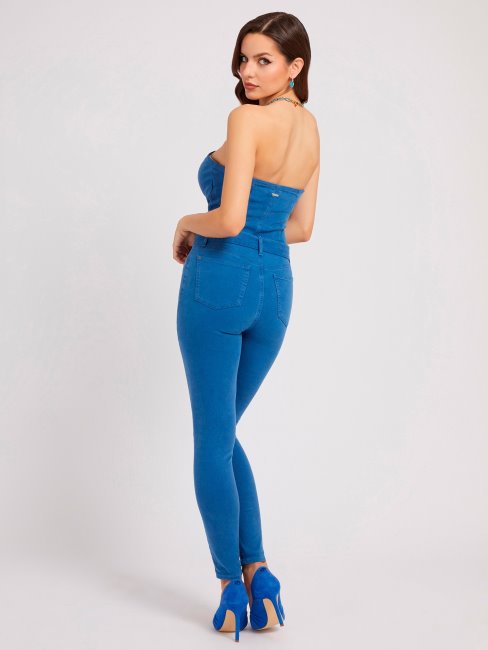 Combinaison Skinny En Jean Bleu Guess