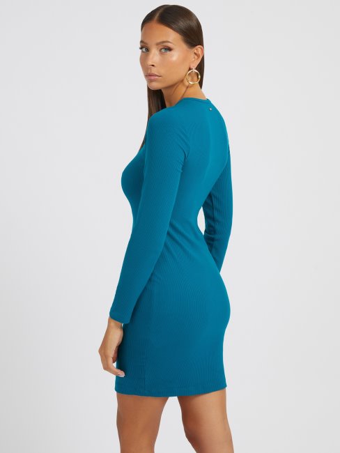 Robe Pull Bleue à Découpes Guess