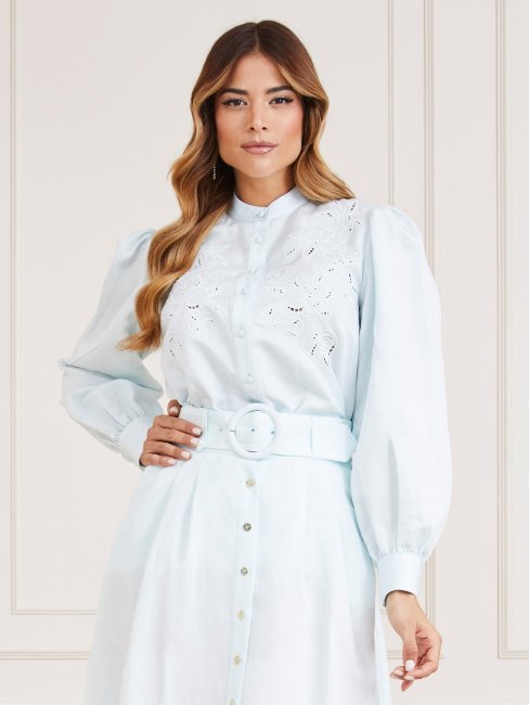 Chemise Brodée Marciano Guess Bleu Clair