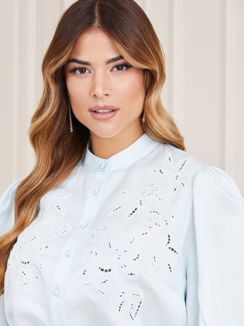 Chemise Brodée Marciano Guess Bleu Clair