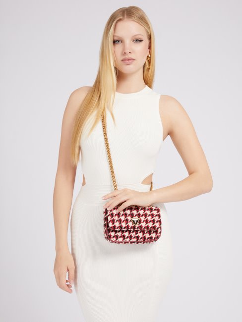 Micro Sac Bandoulière Guess Cessily En Tweed Noir