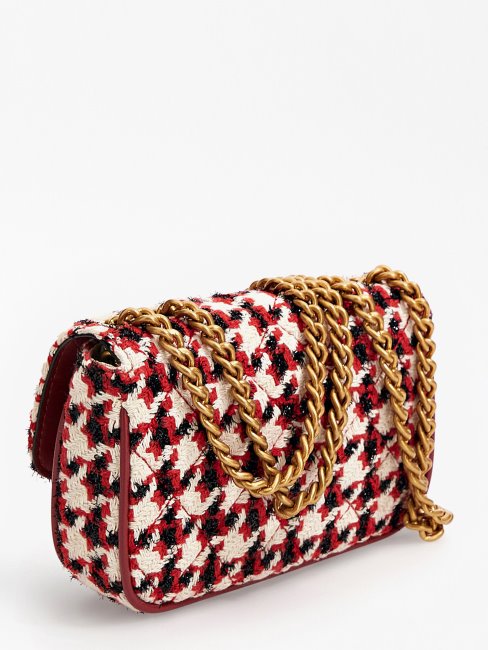 Micro Sac Bandoulière Guess Cessily En Tweed Noir