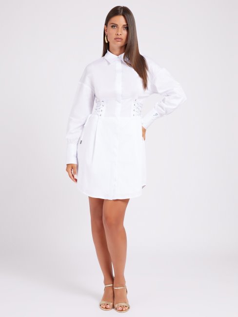 Robe à Lacets Sur Le Côté Blanc Guess