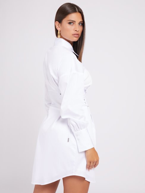 Robe à Lacets Sur Le Côté Blanc Guess