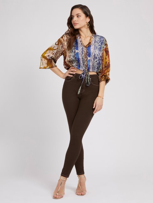 Chemisier Court à Motif Multicolore Guess