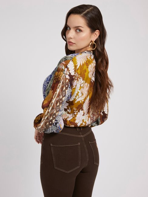 Chemisier Court à Motif Multicolore Guess