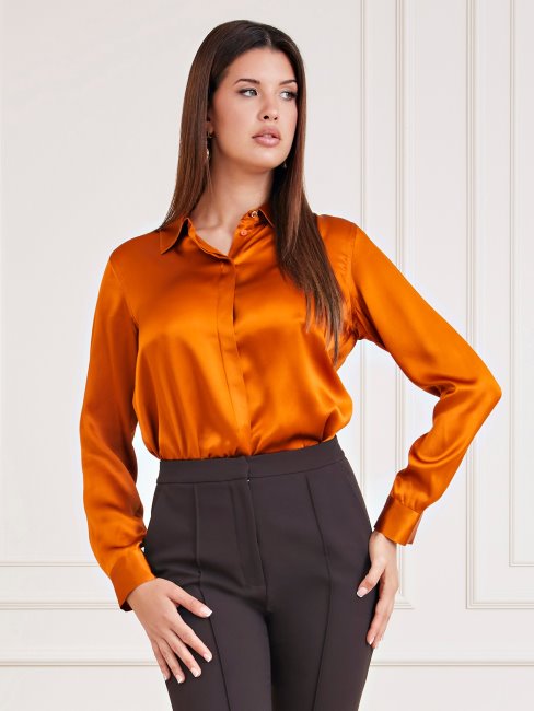 Chemise En Soie Marciano Orange Guess