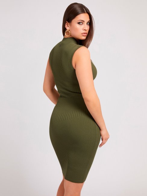 Robe Pull à Découpes Vert Guess