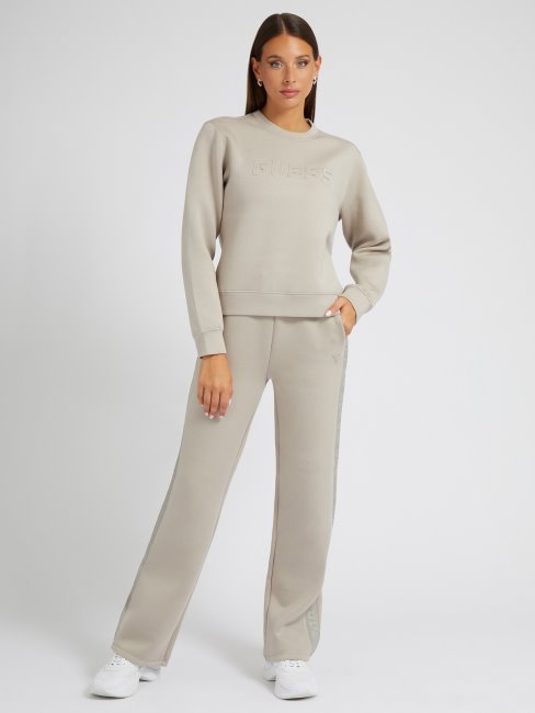 Guess Pantalon à Bandes Logo Beige