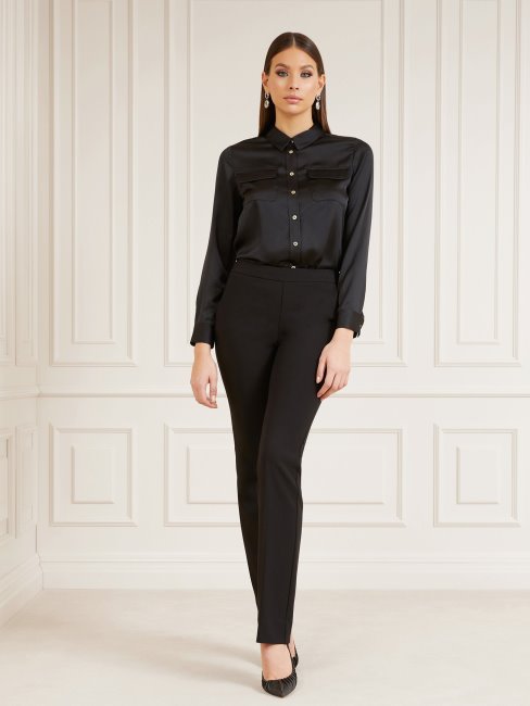 Guess Marciano Chemise En Satin Noir