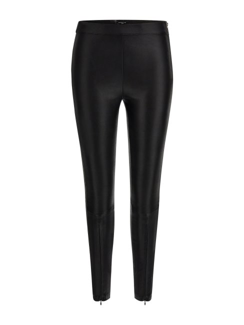 Guess Pantalon En Cuir Véritable Marciano Noir