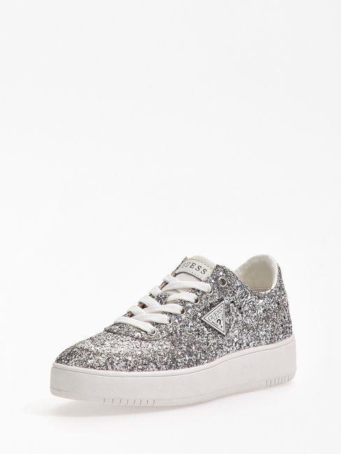 Guess Baskets Sidny Pailletées Argent