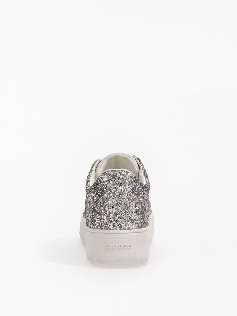 Guess Baskets Sidny Pailletées Argent