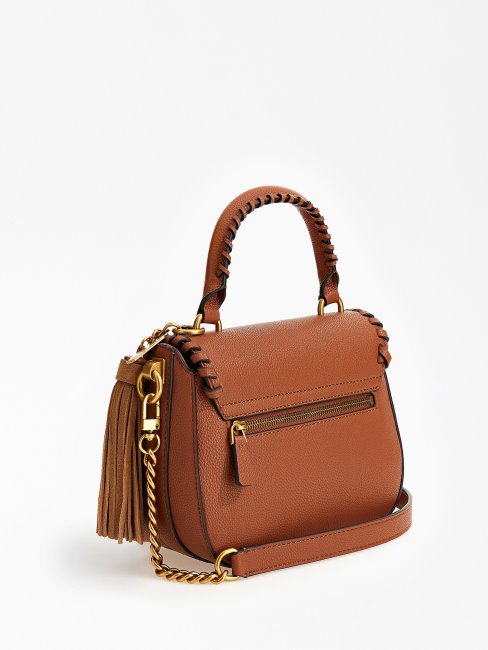 Mini Sac à Main Guess Kaoma En Cuir Nappa Beige