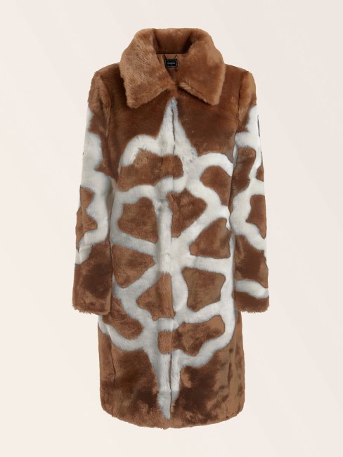 Guess Manteau En Fausse Fourrure Marron