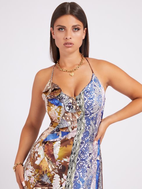 Robe Longue Imprimé Multicolore Motif All Over Guess