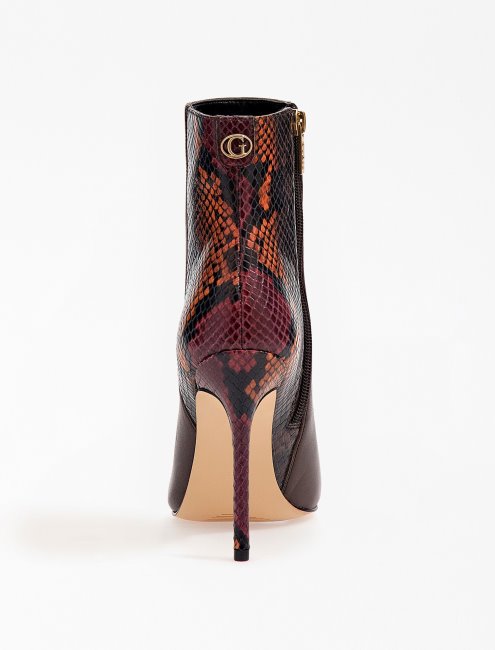 Guess Bottines Reddi En Cuir Véritable Marron