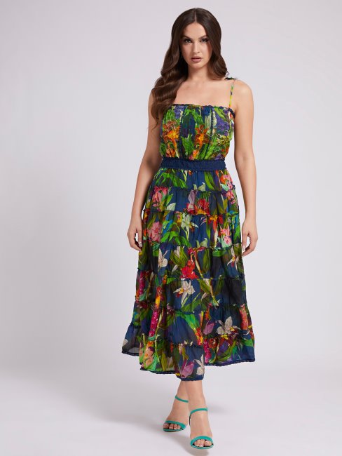 Robe En Coton Mélangé Noir Multi Guess