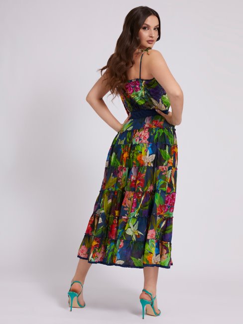 Robe En Coton Mélangé Noir Multi Guess