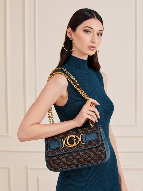 Sac Bandoulière Guess Bleu Aileen 4g Logo