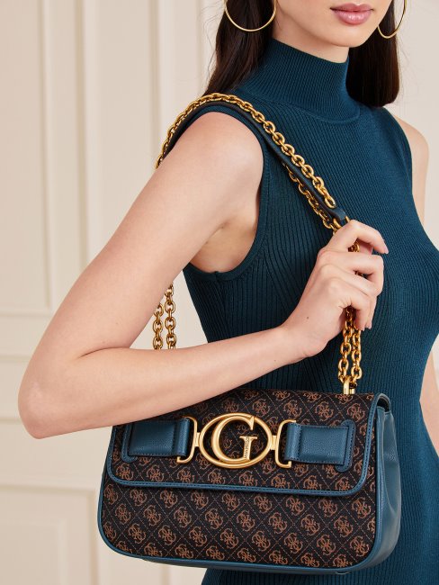 Sac Bandoulière Guess Bleu Aileen 4g Logo