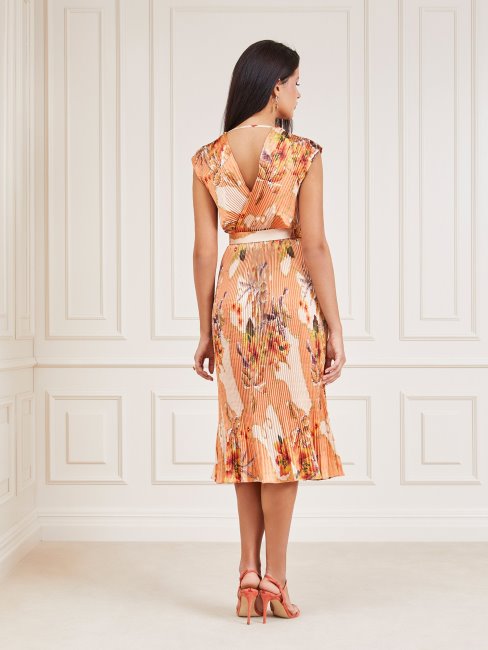 Guess Marciano Robe Imprimée Sur L'ensemble Orange