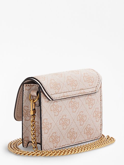 Mini Sac à Bandoulière Izzy 4g Logo Crème Guess