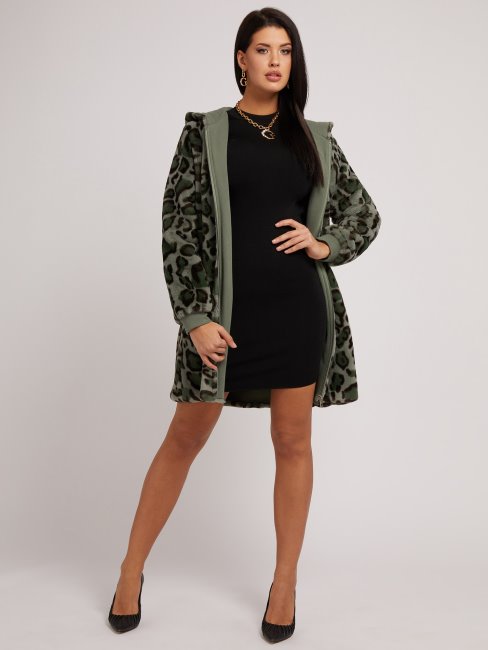 Veste Fausse Fourrure Animalier Guess Vert