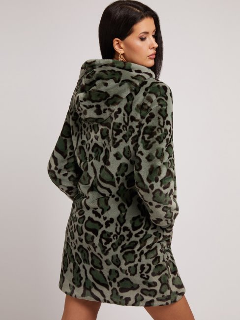 Veste Fausse Fourrure Animalier Guess Vert