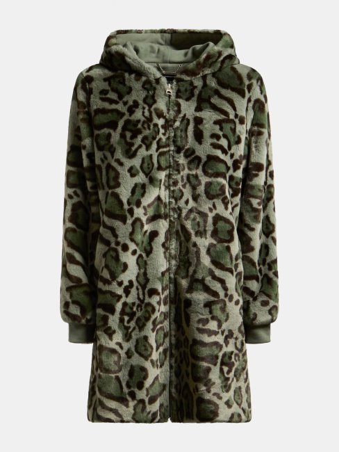 Veste Fausse Fourrure Animalier Guess Vert