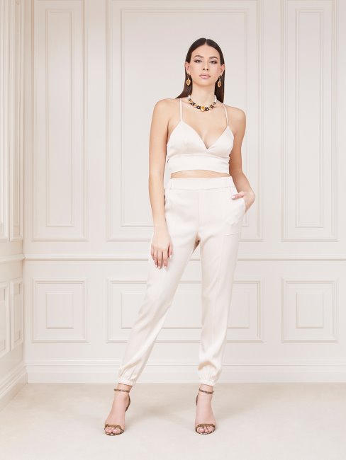 Guess Top Marciano Beige à Laçage