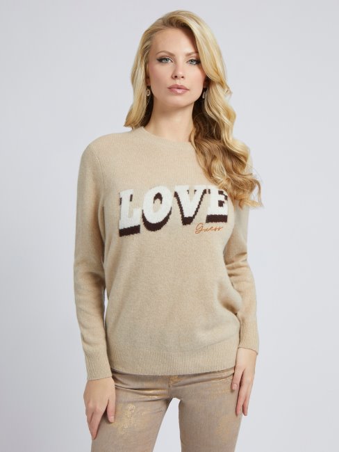 Guess Pull En Cachemire Beige