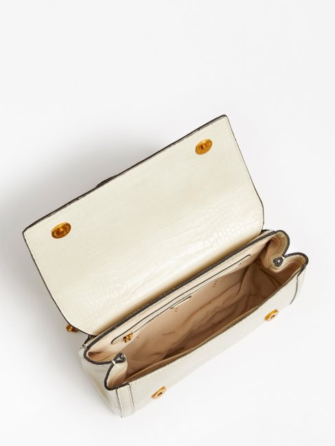 Sac à Bandoulière à Breloques Et Logo Katey Blanc