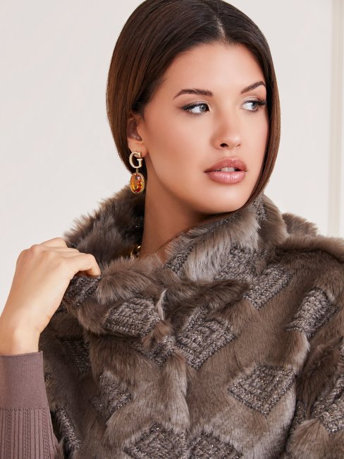 Veste En Fausse Fourrure Marciano Guess Marron