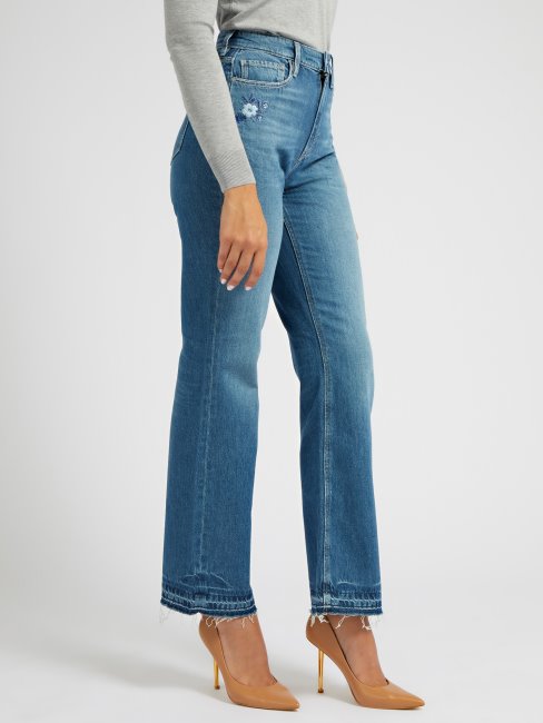 Pantalon En Jean Droit Bleu Guess Nouvelle Tendance