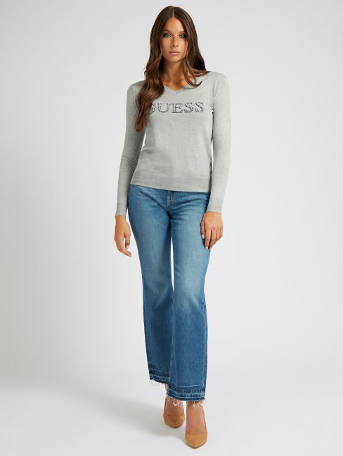 Pantalon En Jean Droit Bleu Guess Nouvelle Tendance