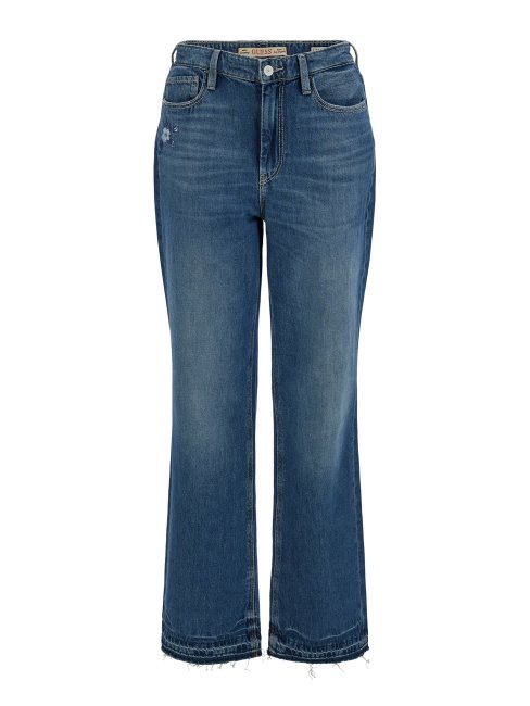Pantalon En Jean Droit Bleu Guess Nouvelle Tendance