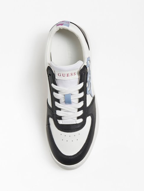 Paniers Sidny En Cuir Véritable Guess Blanc Multi