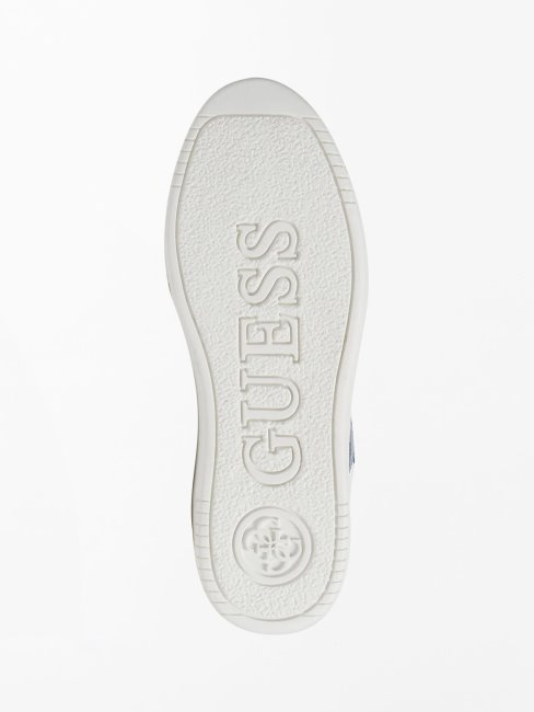 Paniers Sidny En Cuir Véritable Guess Blanc Multi